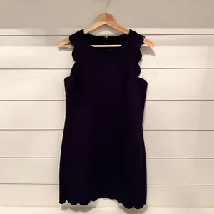 J. Crew Navy Scalloped Shift Dress
